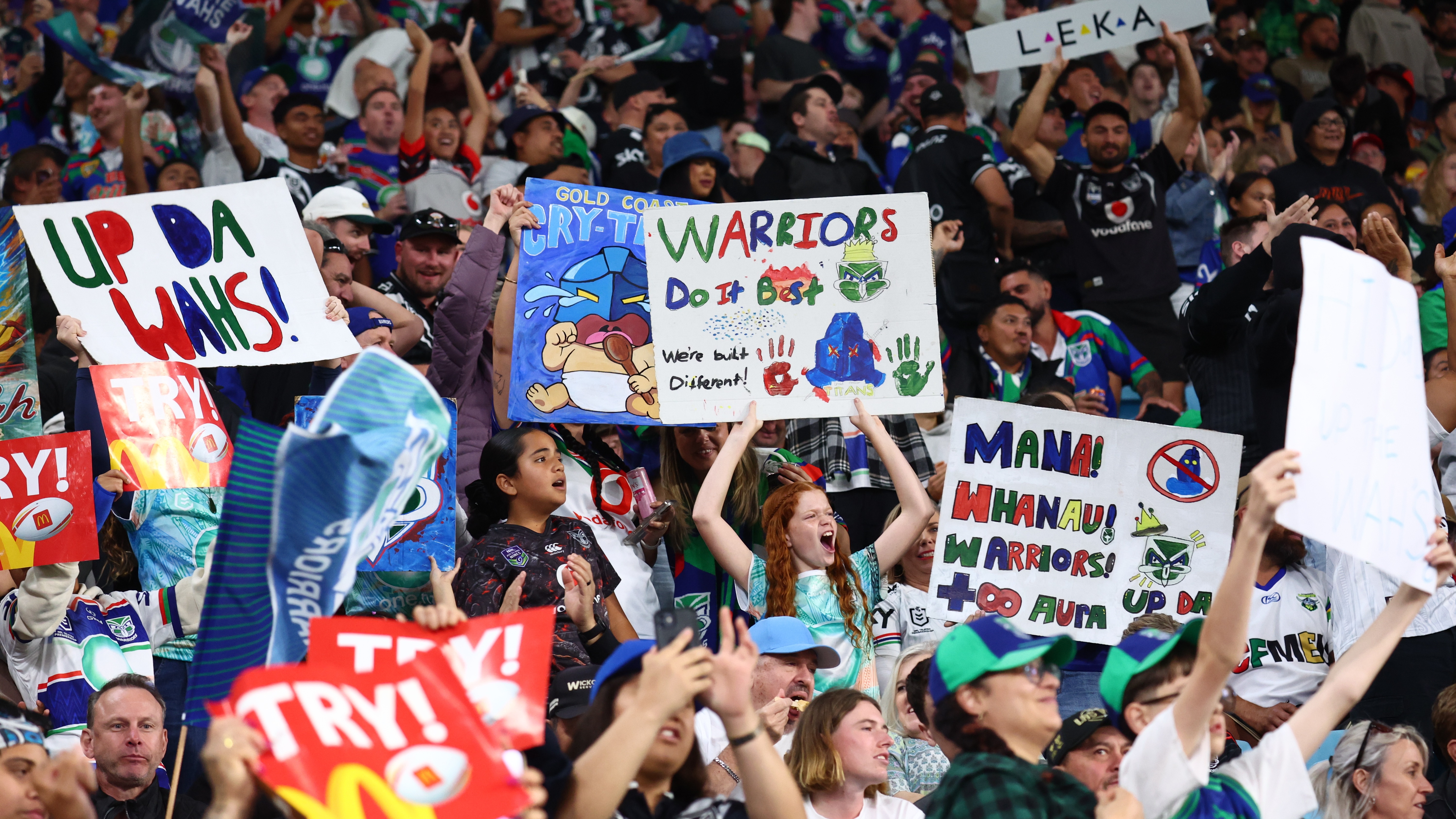 Warriors fans at Gold Coast