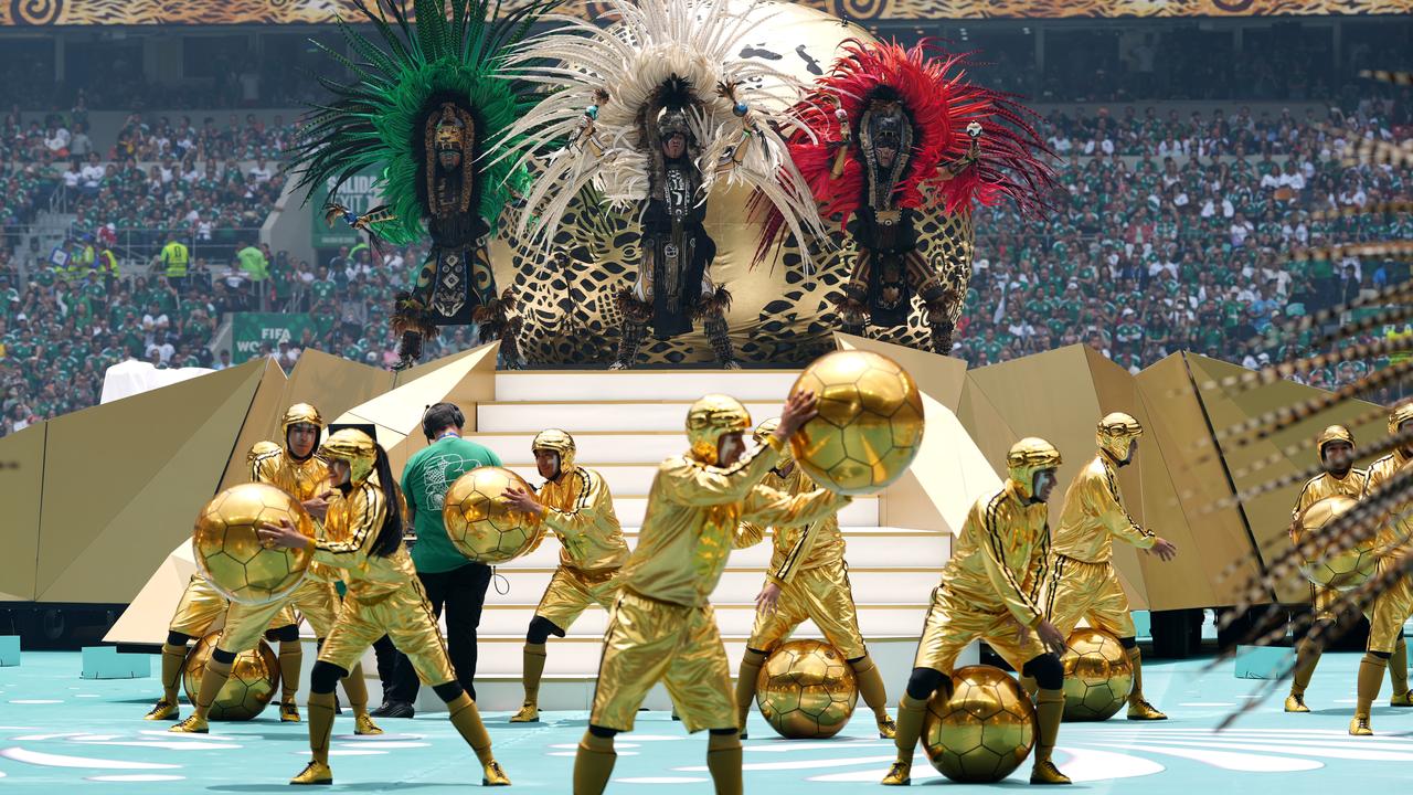 Dancers perform at the spectacular World Cup opening ceremony in Mexico City