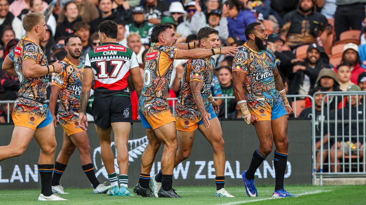 Despite Josh Addo-Carr's try-scoring celebrations the draw meant the Maori side retained the trophy