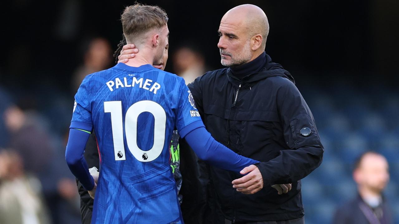 Pep Guardiola and Cole Palmer
