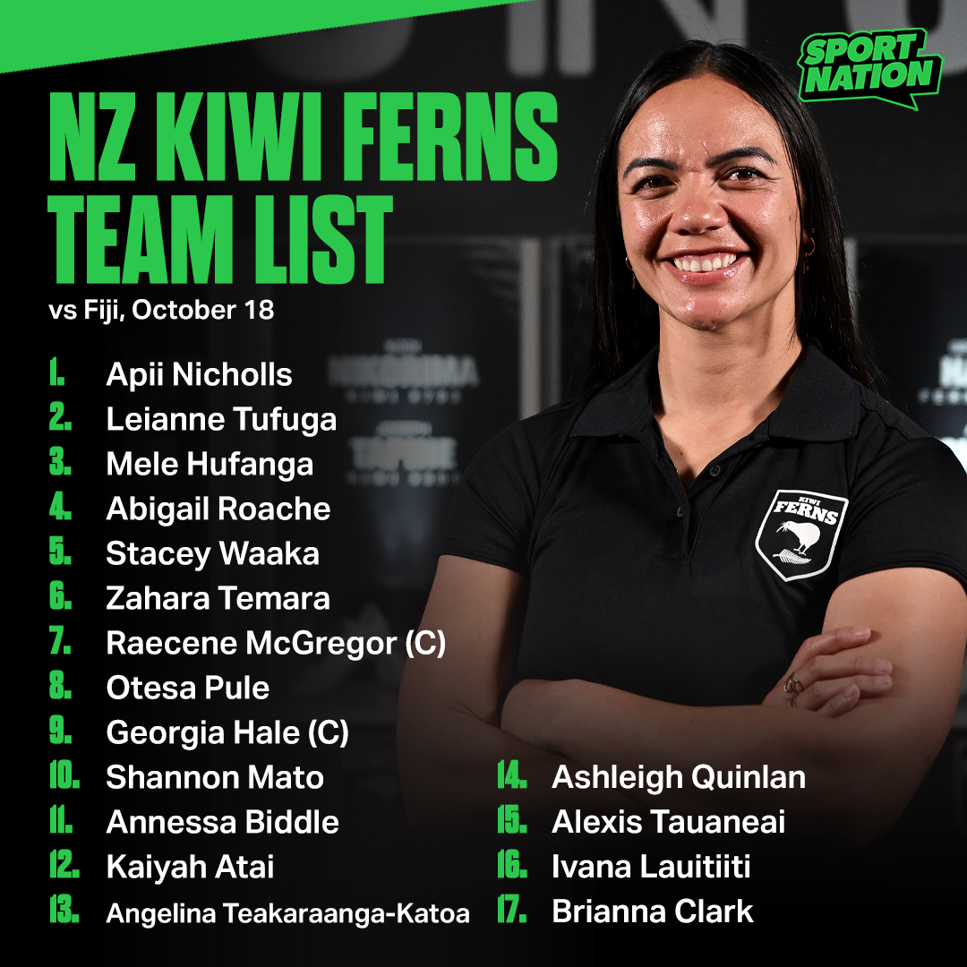 Kiwi Ferns team list to play Fiji