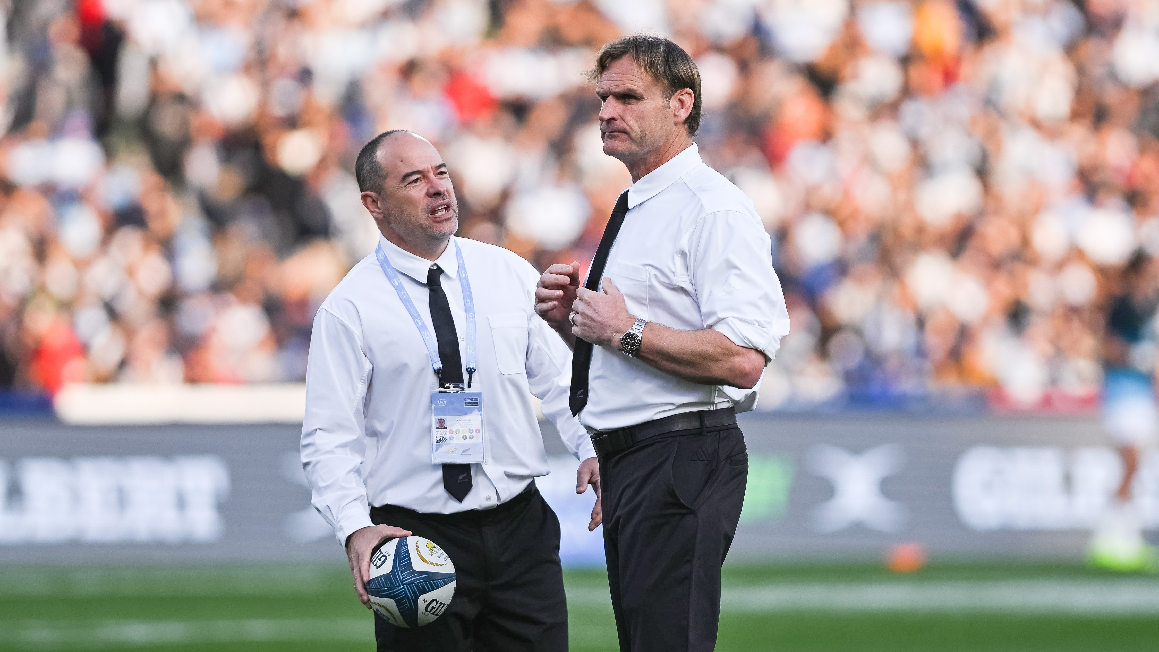 All Blacks head coach Scott Robertson and assistant coach Scott Hansen