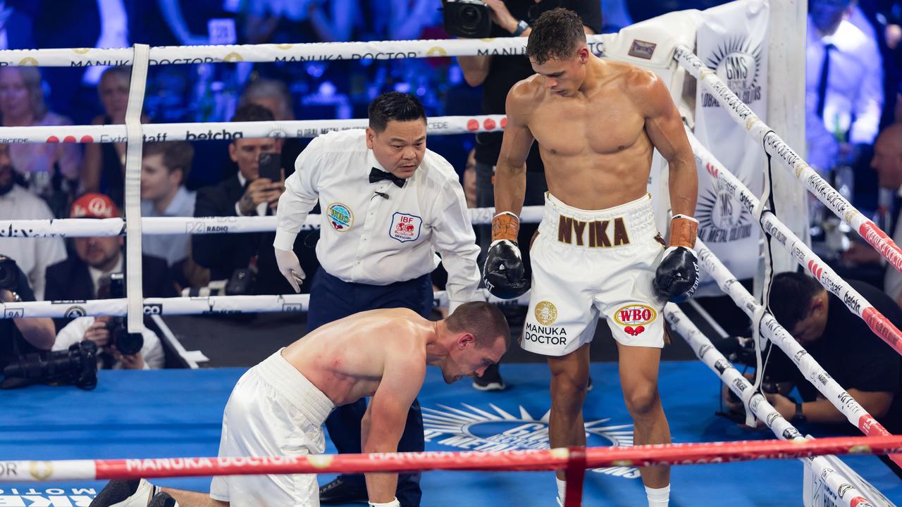 David Nyika dropped Tommy Karpency in his last fight, as headline act in Auckland