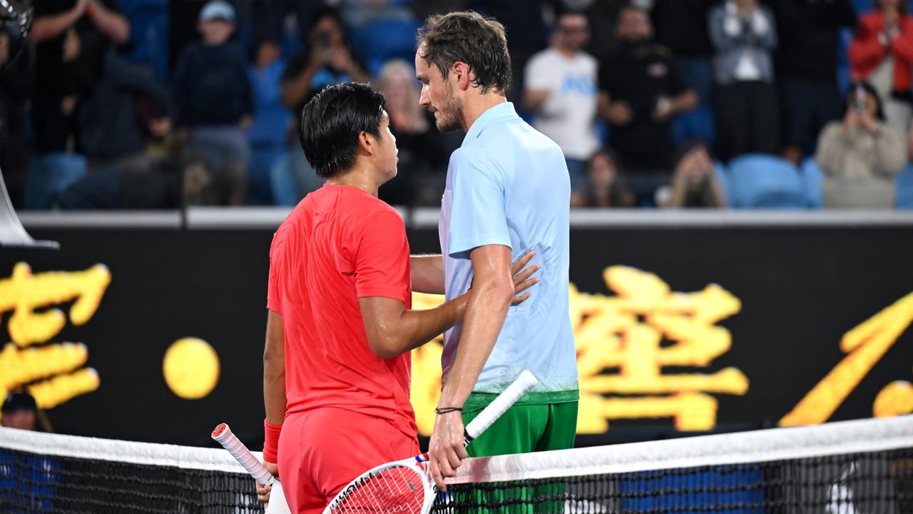 Learner Tien and Daniil Medvedev, 2025 Australian Open