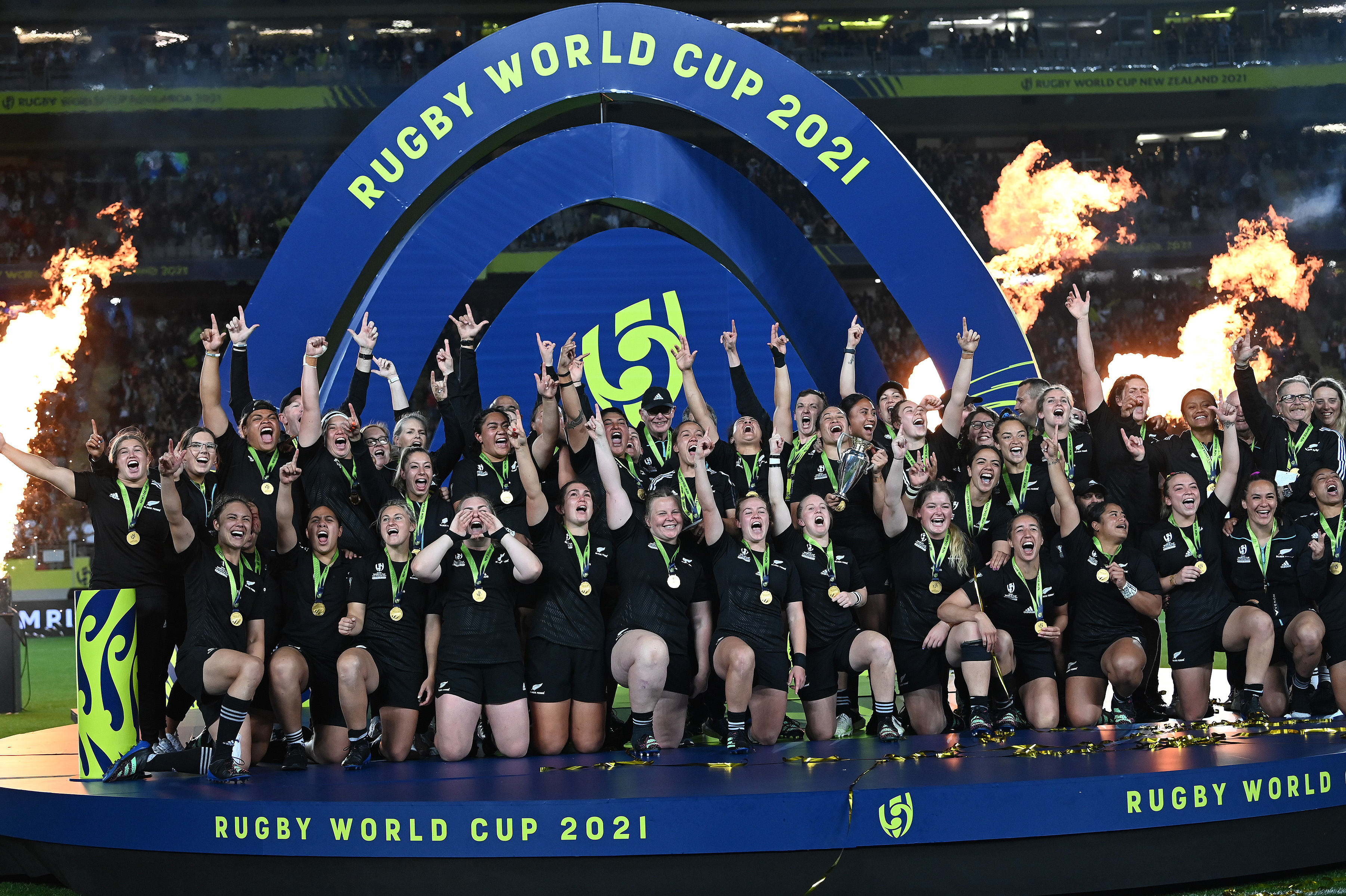 New Zealand celebrate winning the final
