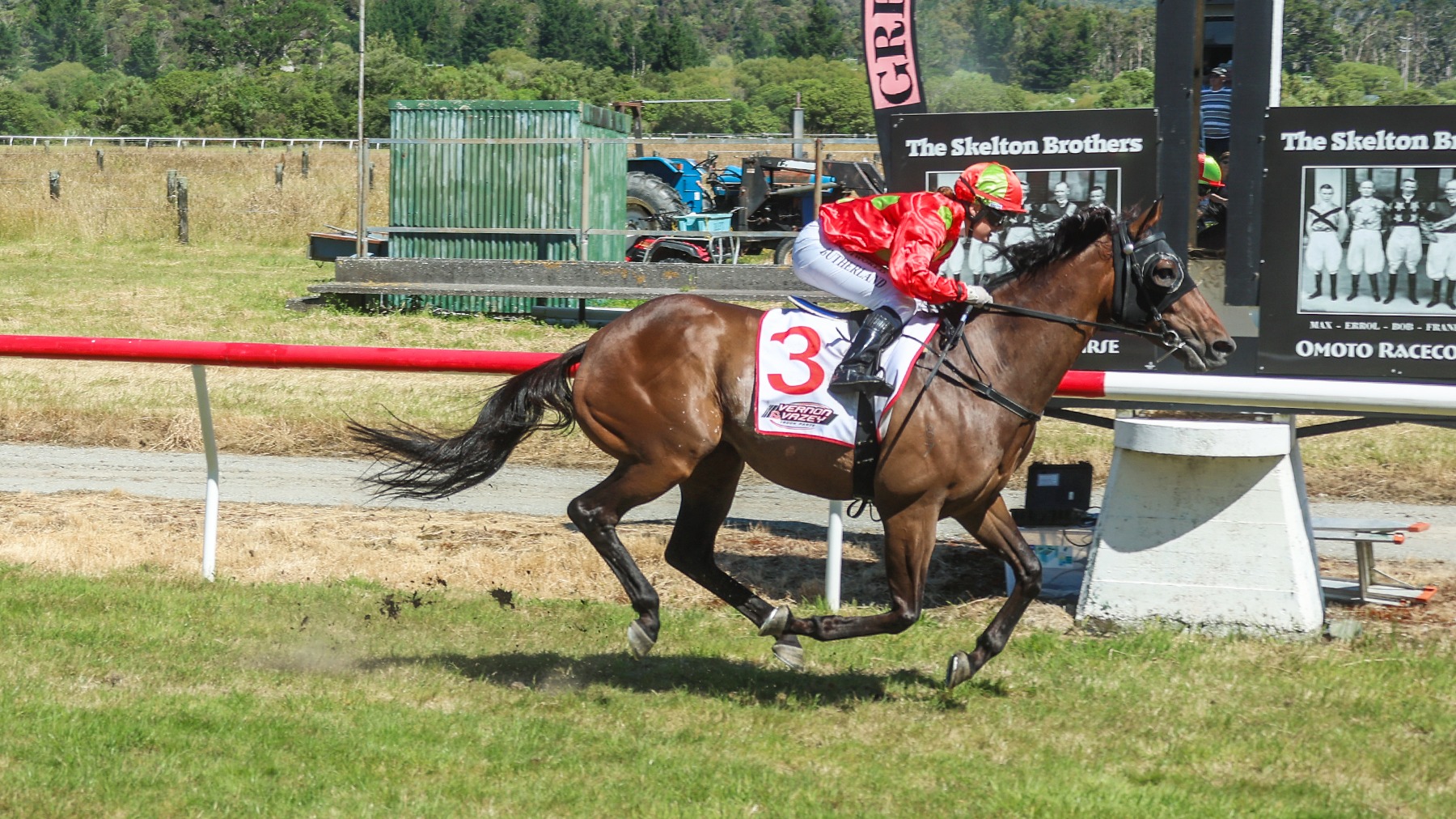 Lily Sutherland returning to the birdcage after winning the Recreation Hotel Greymouth Cup (2000m) aboard Kick On