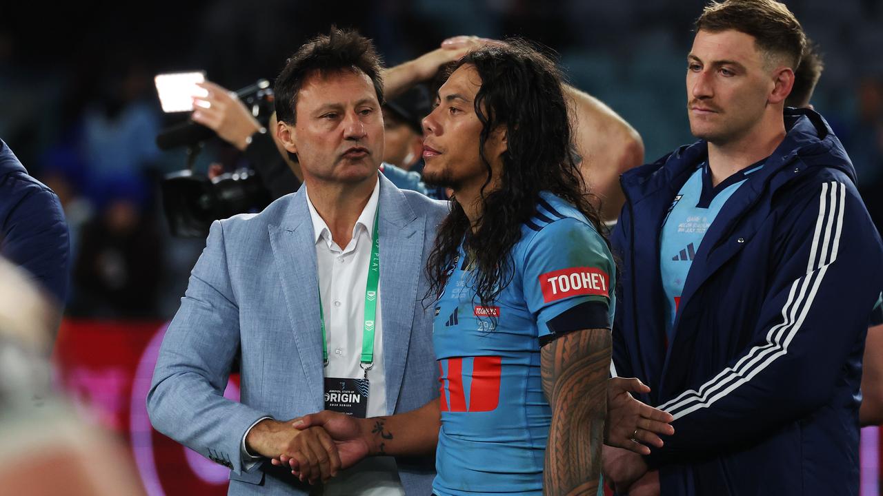 Daley shakes the hand of a deflated Jarome Luai