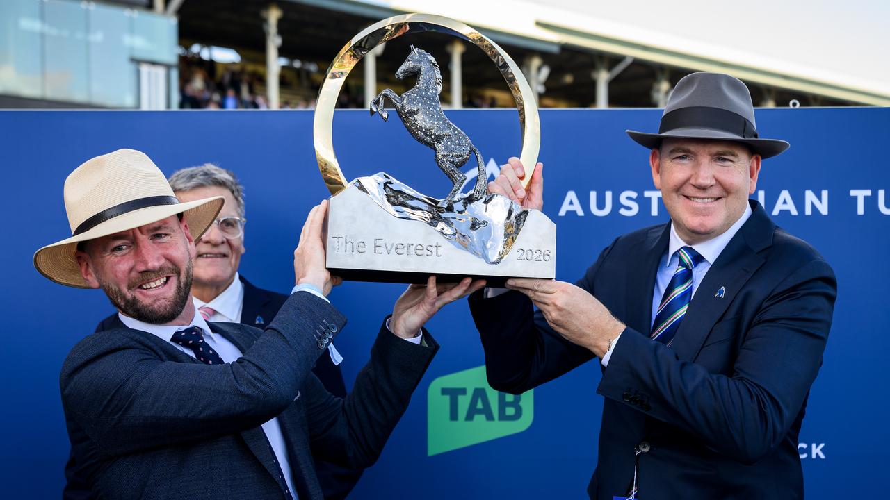 Tempted trainer Ciaron Maher and Godolphin's Australian boss Andy Makiv 