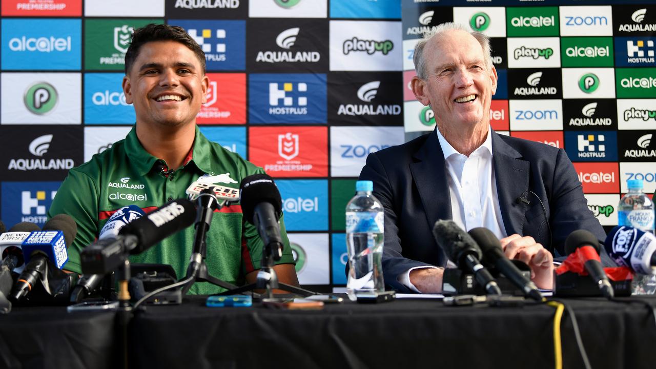 Latrell Mitchell and Wayne Bennett