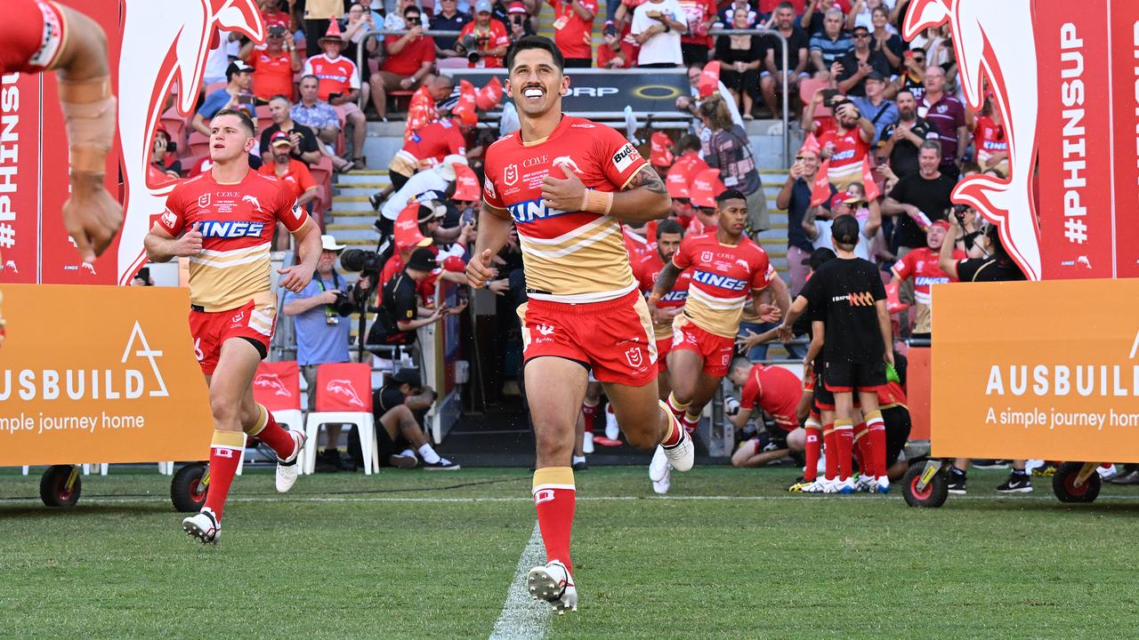 The Dolphins enter Suncorp Stadium for their opening match of the 2024 season against the Roosters