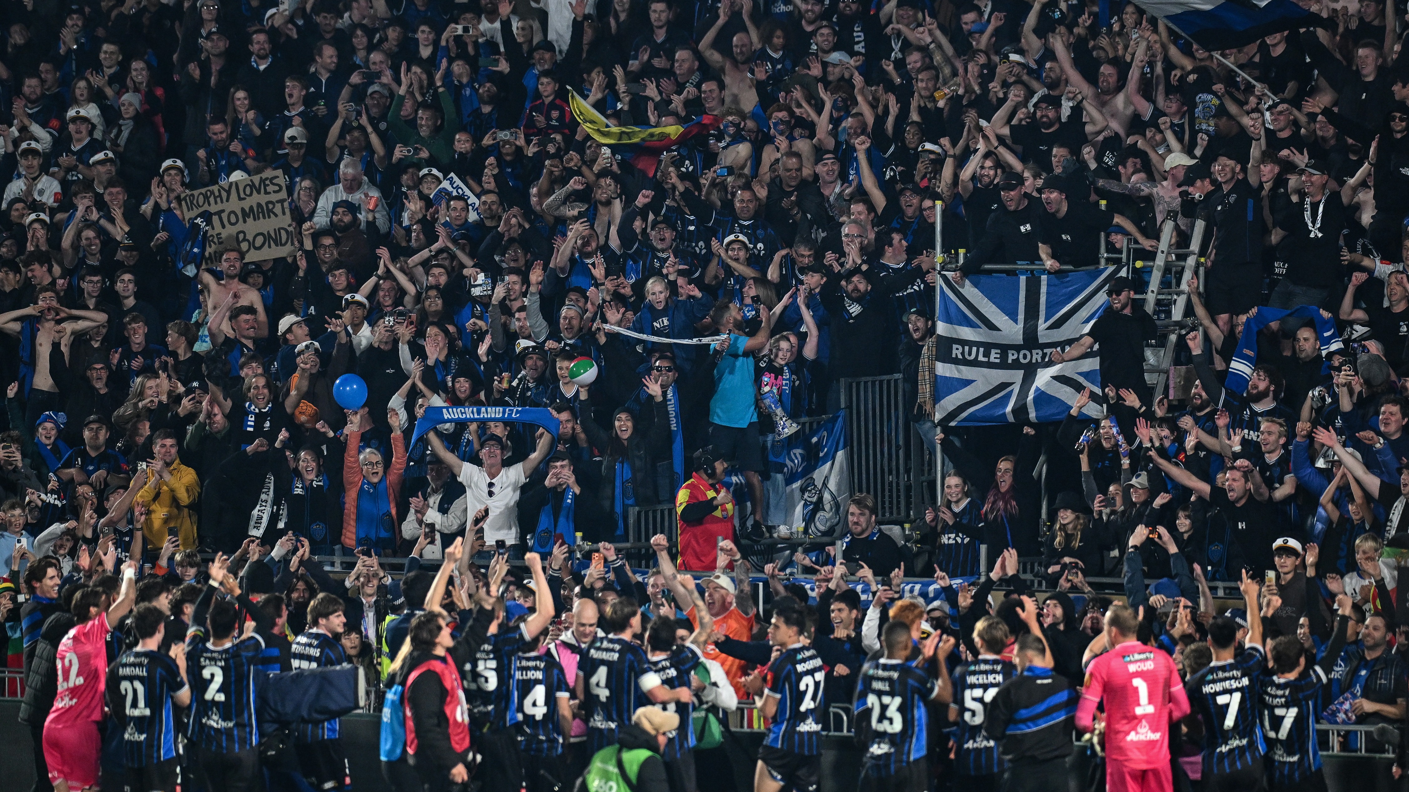 Auckland FC celebrate with The Port 