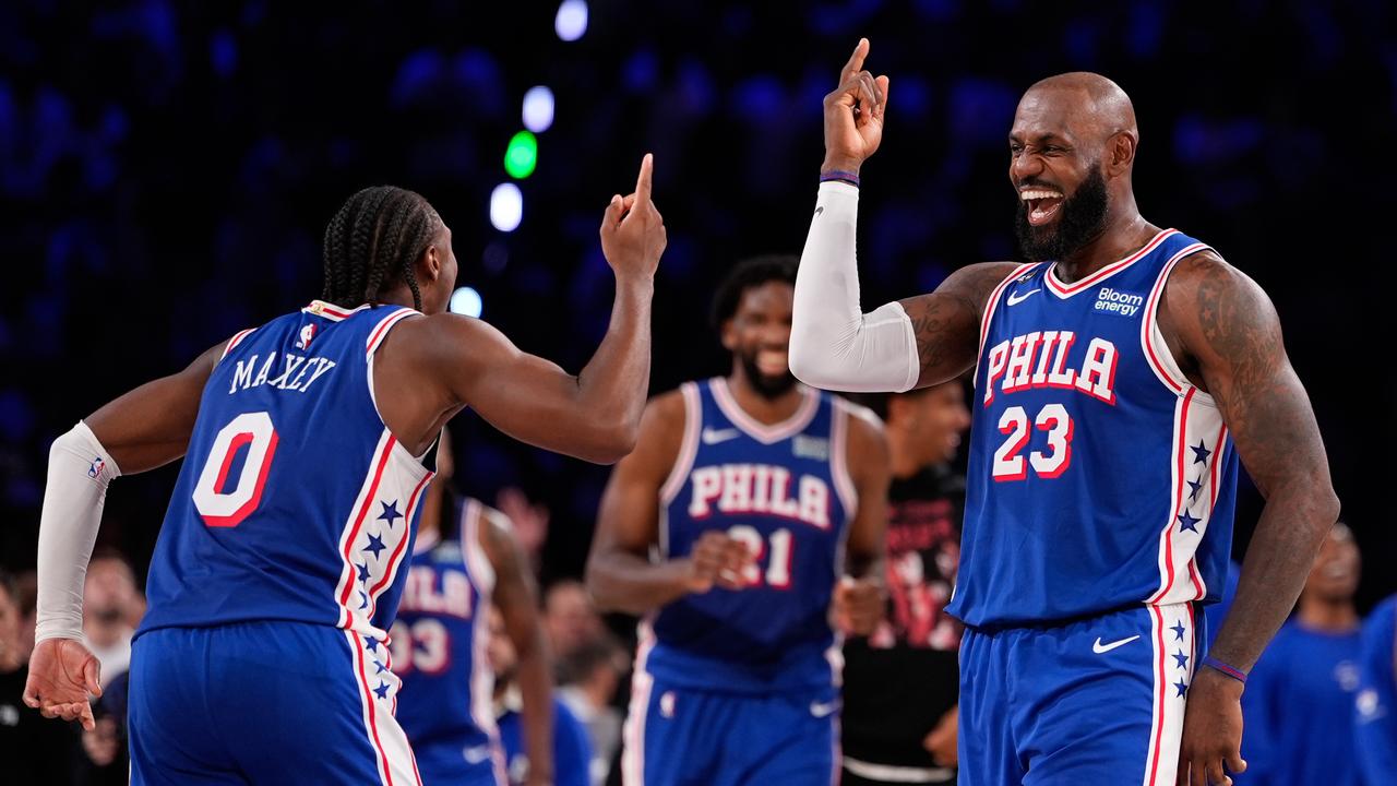 Tyrese Maxey and LeBron James