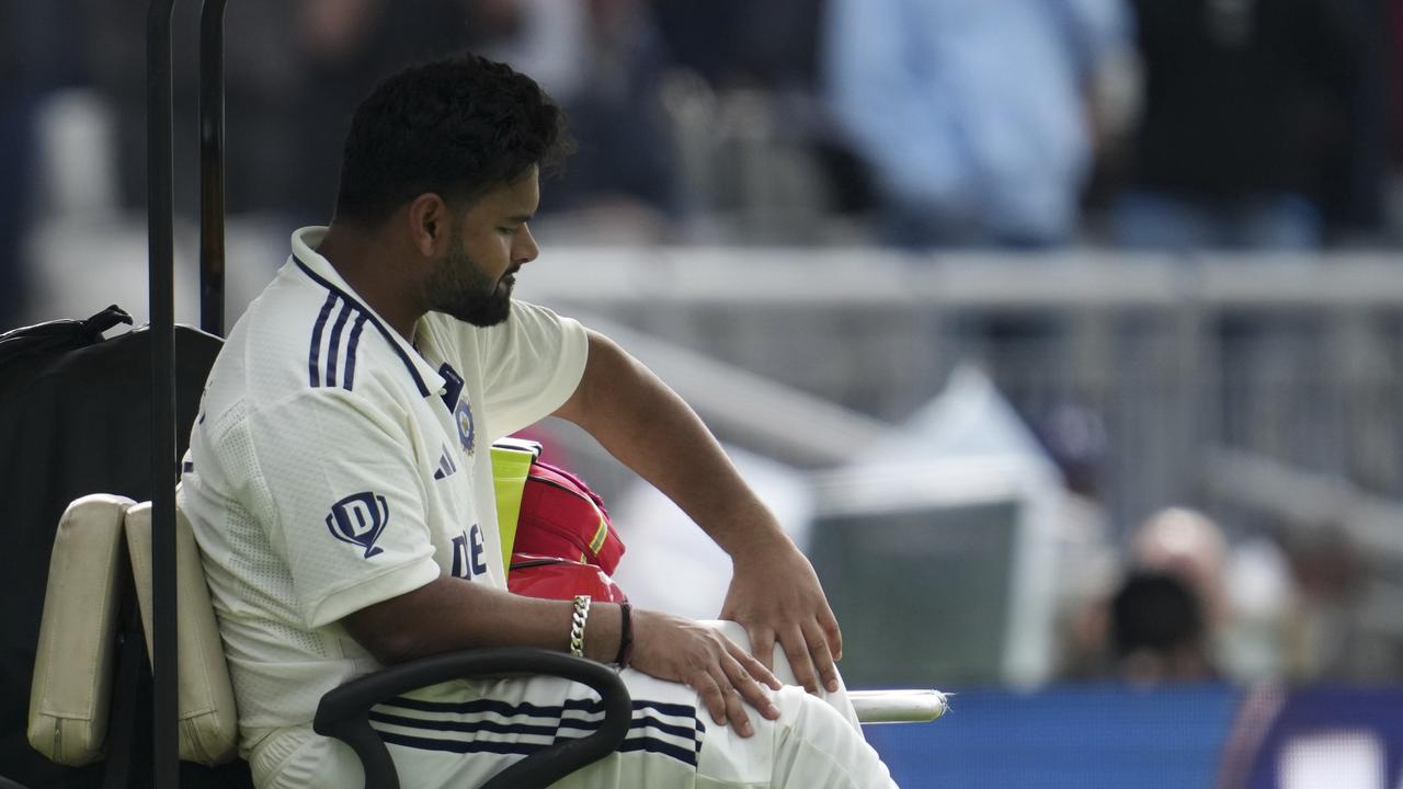 India's Rishabh Pant is driven off the field after getting injured on day one of the fourth Test