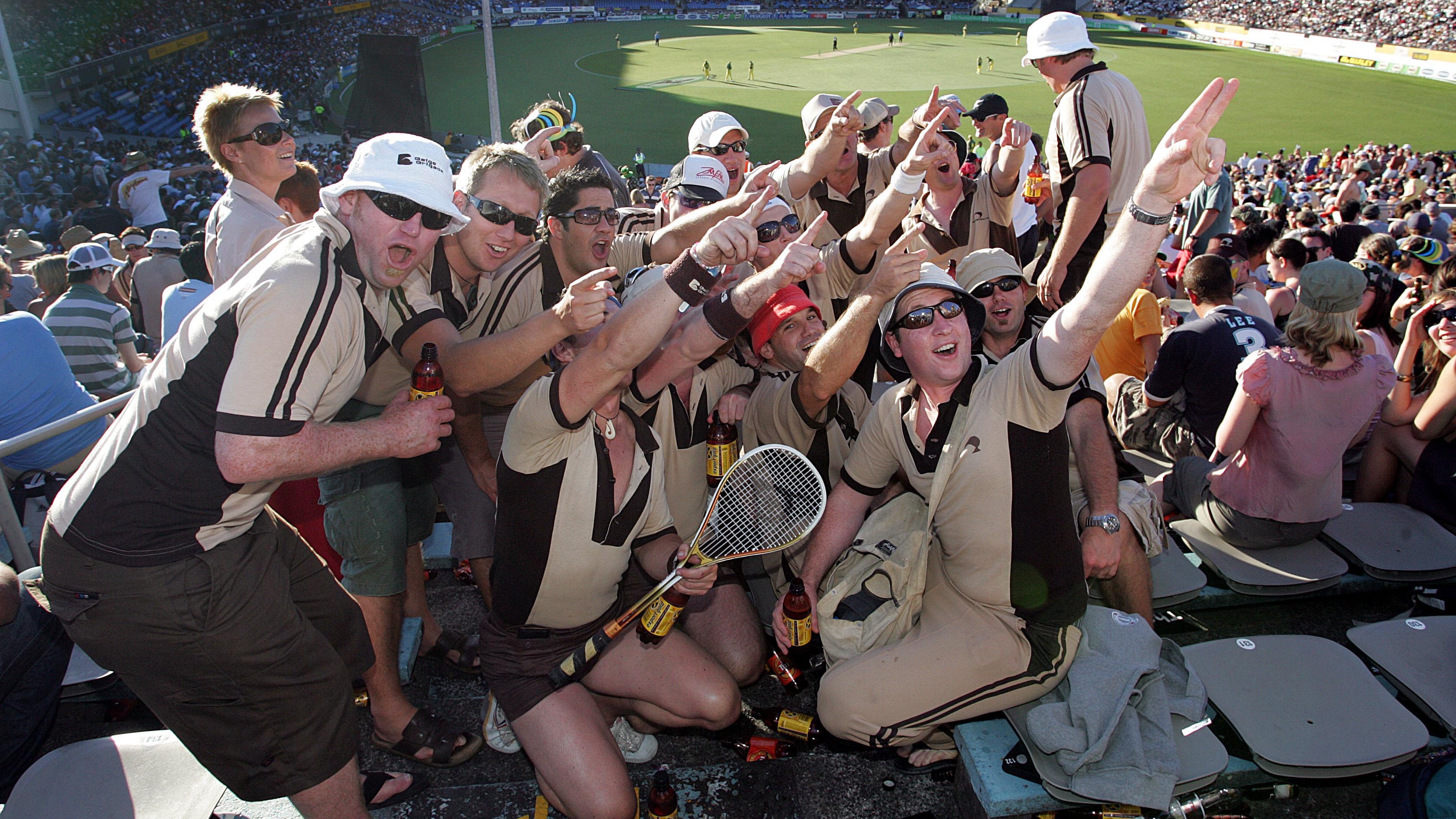 Blackcaps fans in beige, 2005