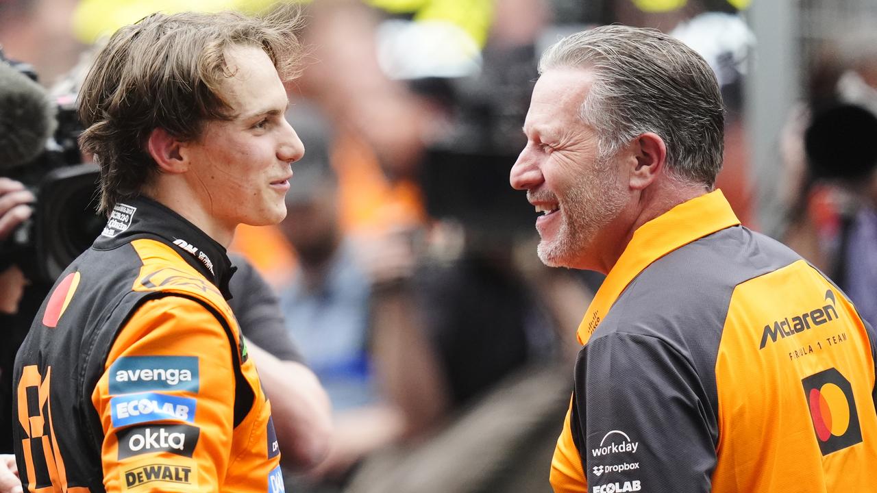 Oscar Piastri with McLaren's American boss Zak Brown