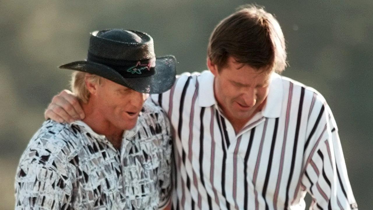 Greg Norman with Nick Faldo