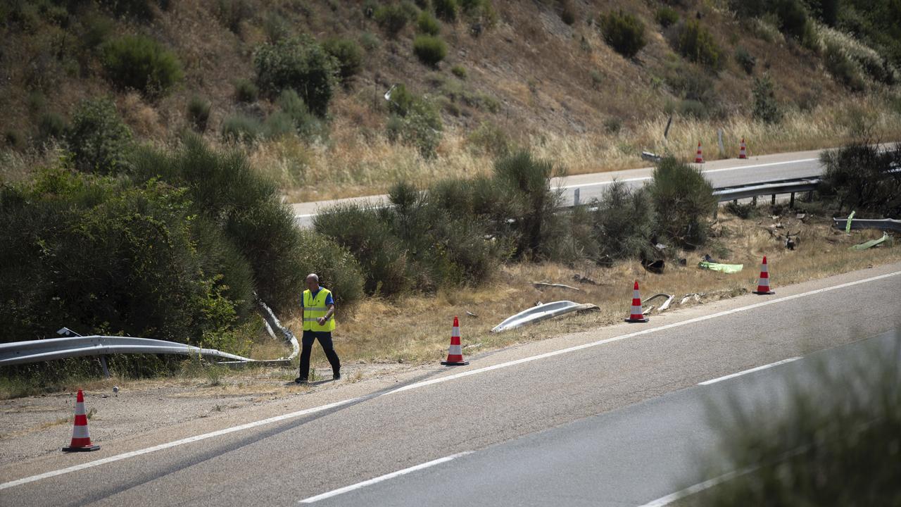 The scene of the car accident in which Diogo Jota and his brother died
