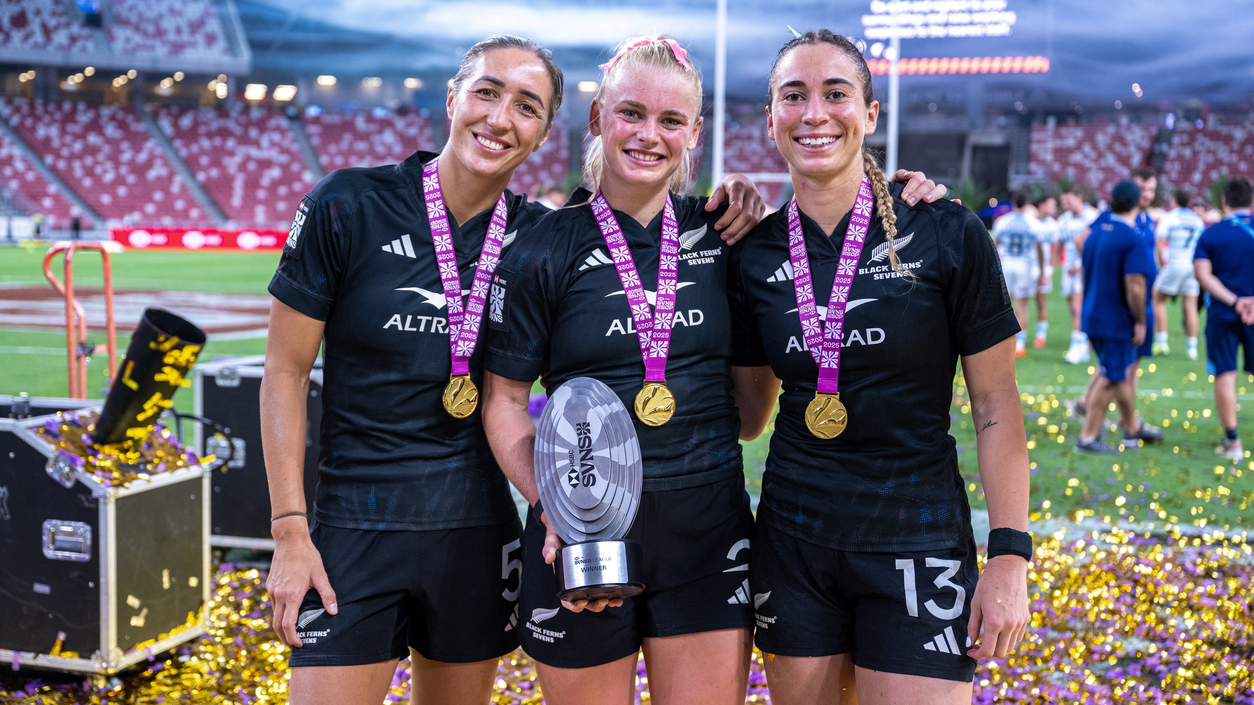 Sarah Hirini, Jorja Miller and Jazmin Felix-Hotham, Singapore 7s