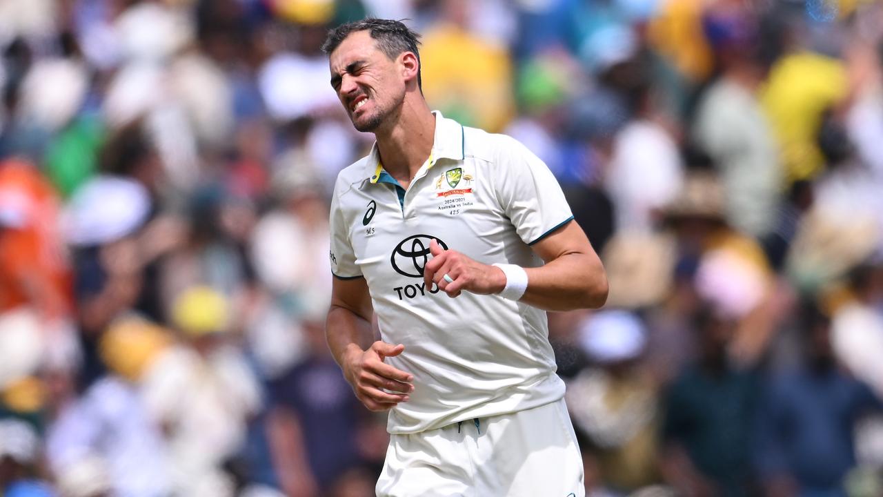 Mitchell Starc was having scans on his ribs after showing obvious soreness in the fourth Test