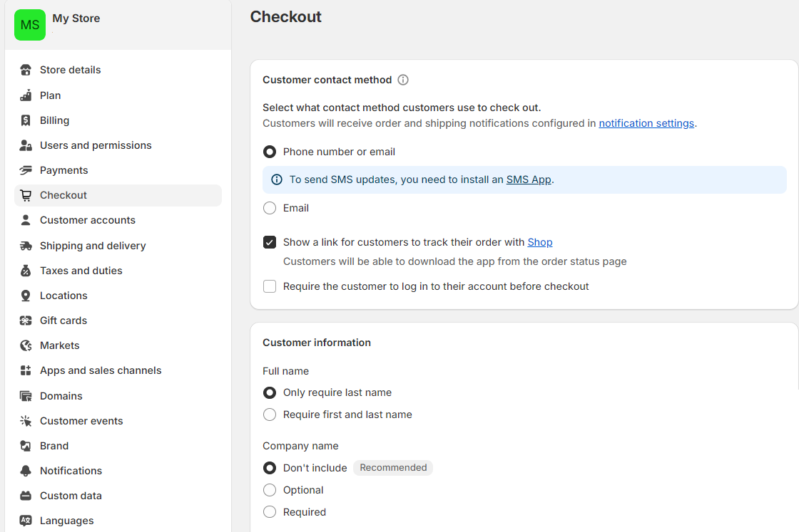 checkout page