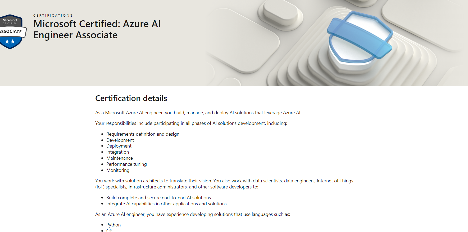 Microsoft Azure AI Engineer Associate