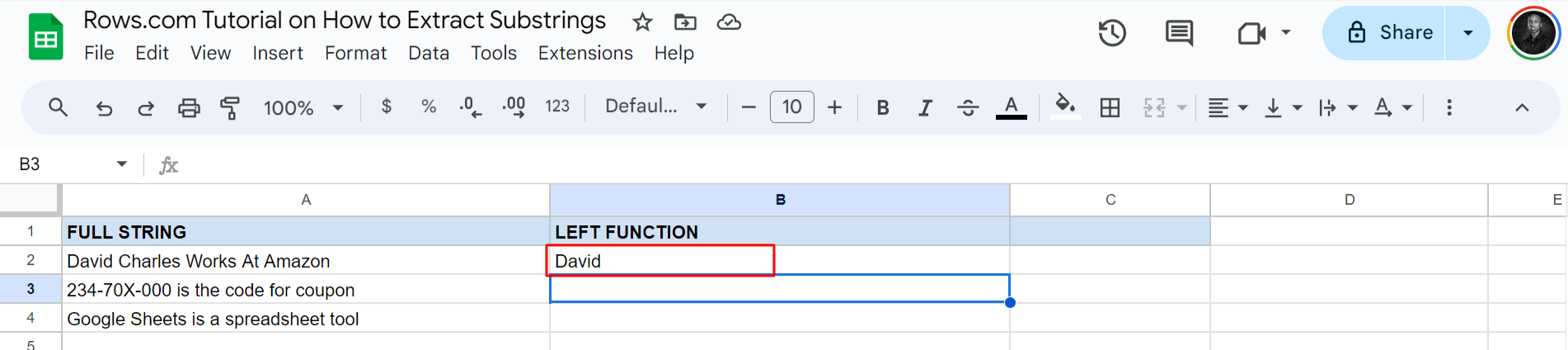 Left function output