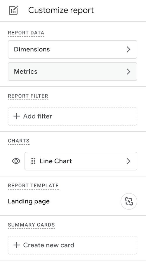 customize report GA4