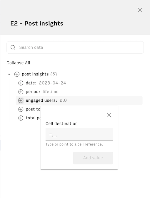 Data cell inspect facebook