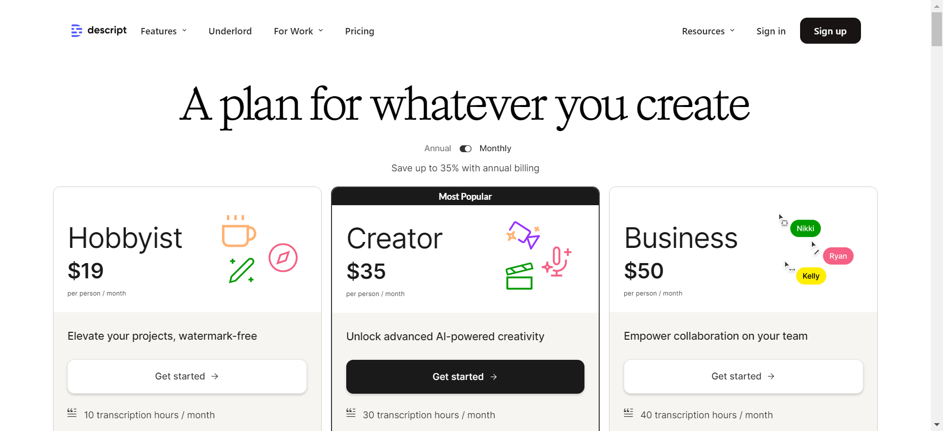 descript pricing-min