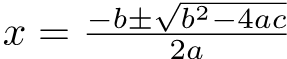 Quadratic Formula Equation