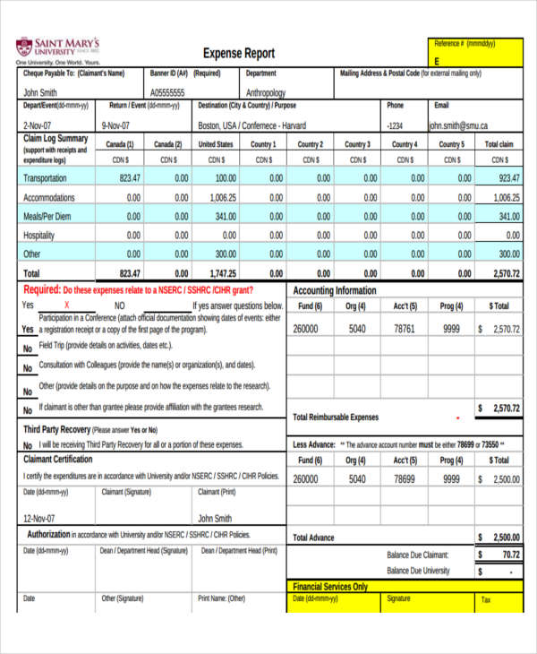 saint mary expense report-min