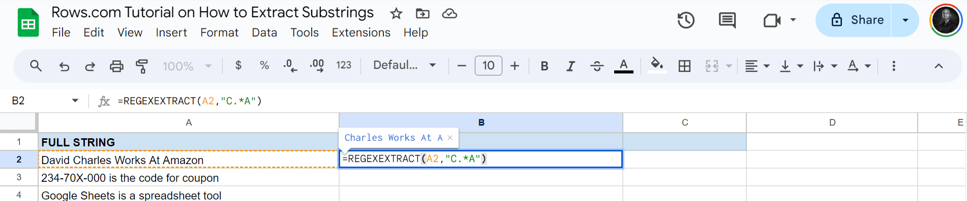 Regextract data preparation