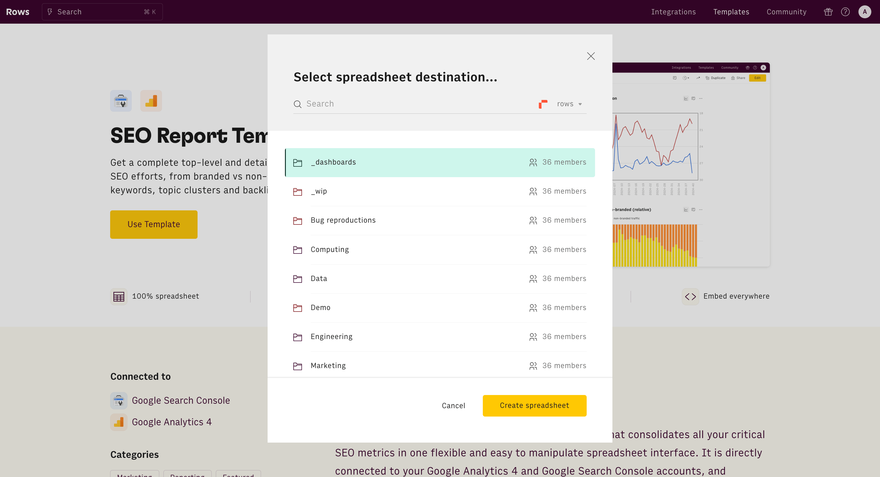 SEO report template - use template