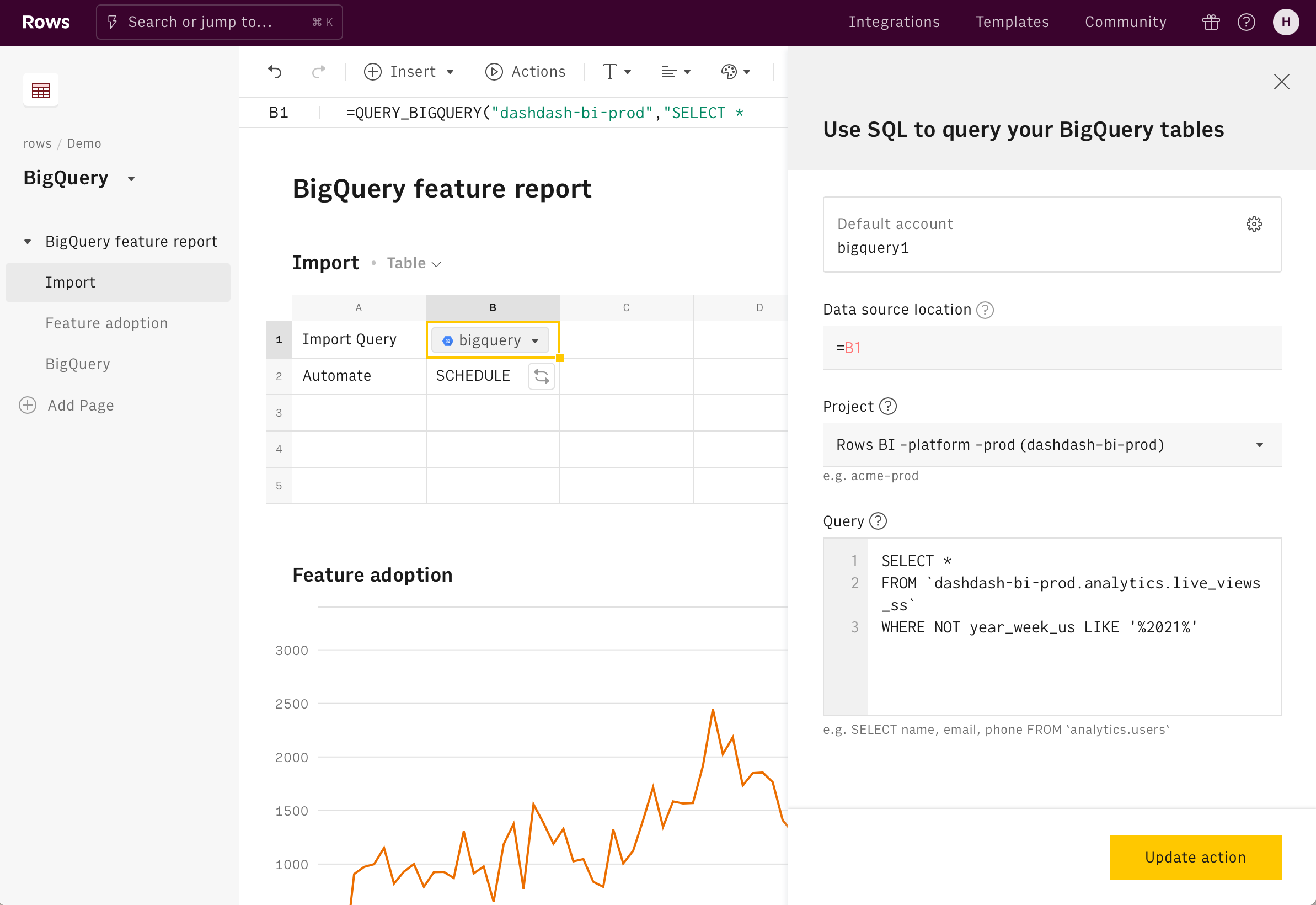 BigQuery editor