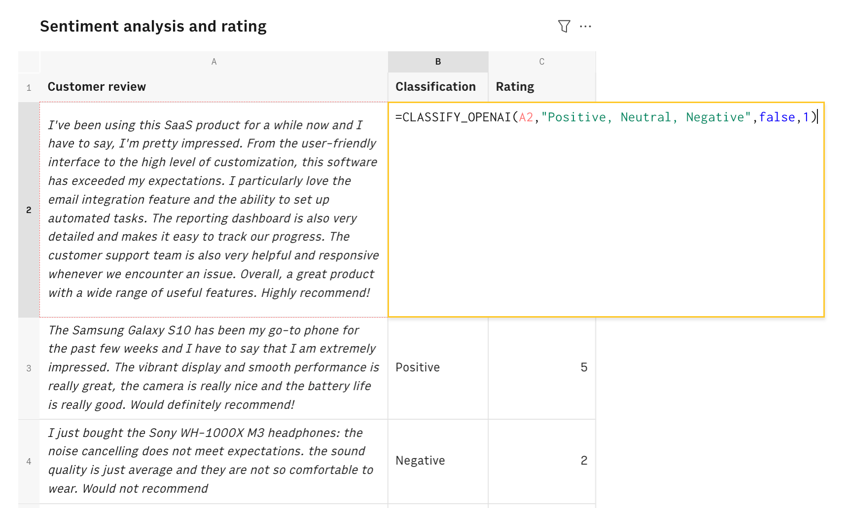 customer reviews sentiment analysis