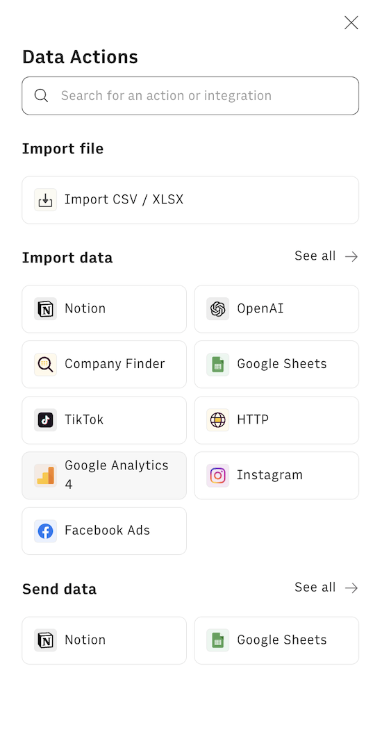 data actions - GA4