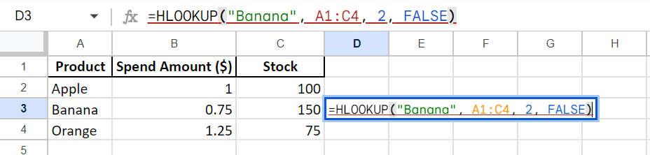 hlookup