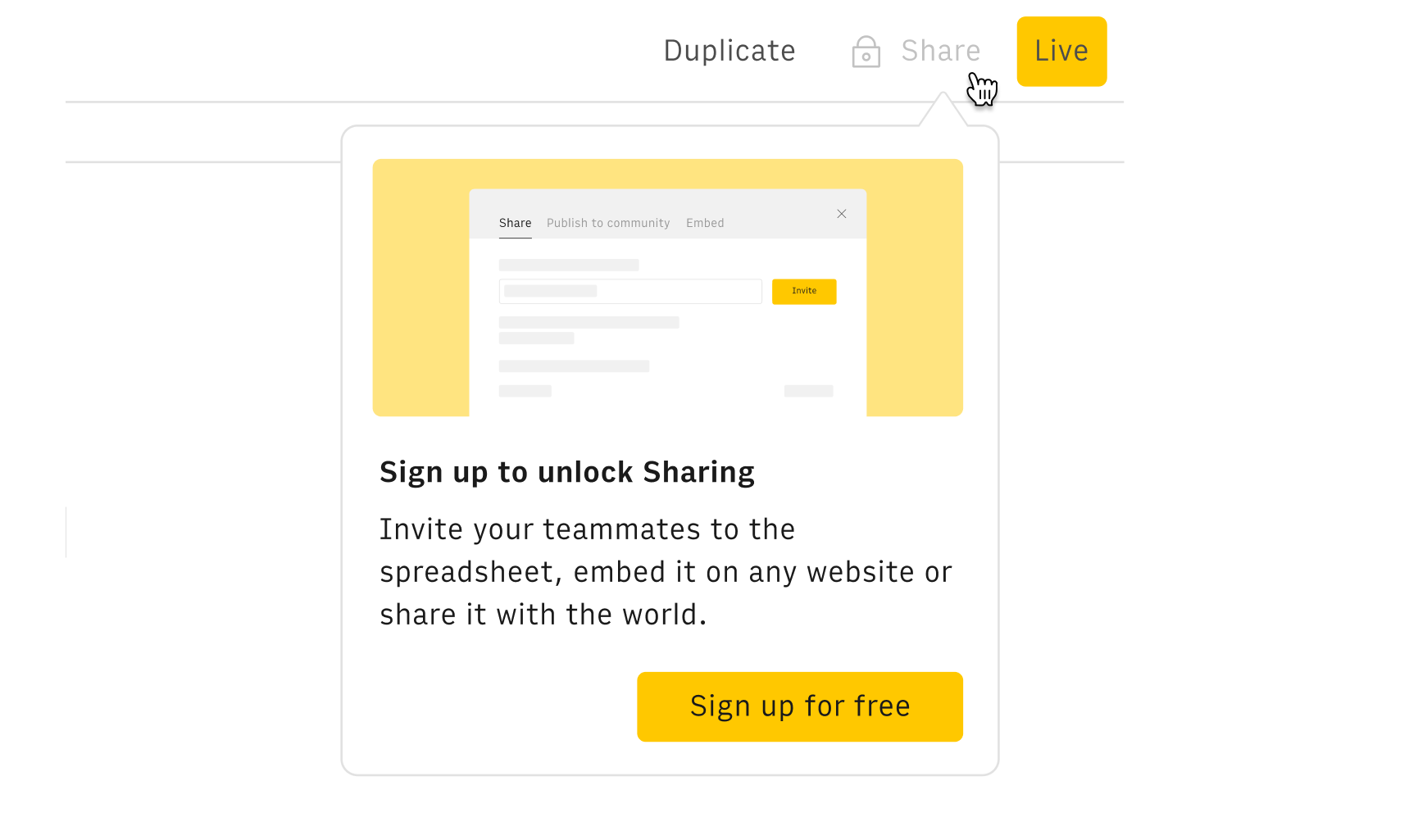 Share feature nudge