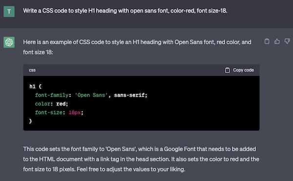 13. write css code