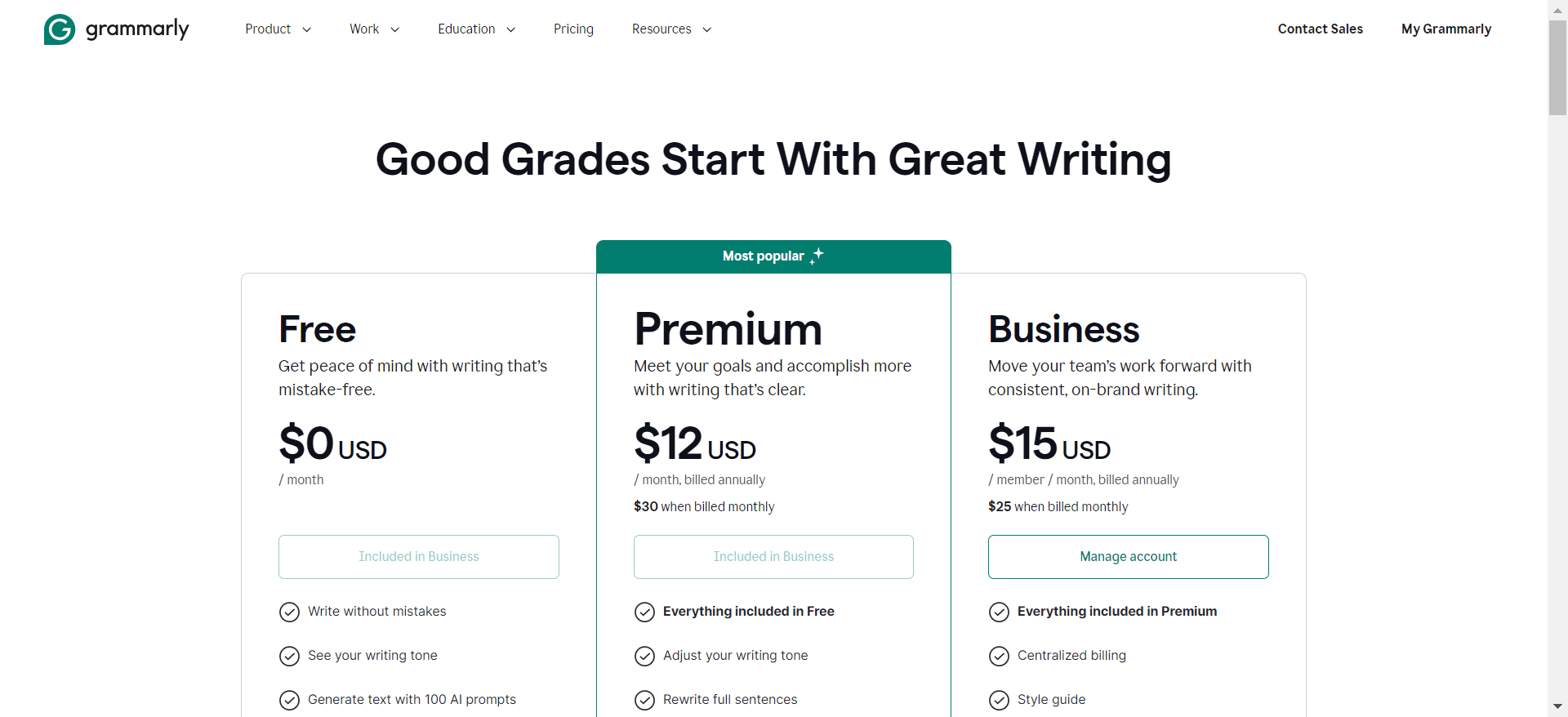 grammarly pricing-min