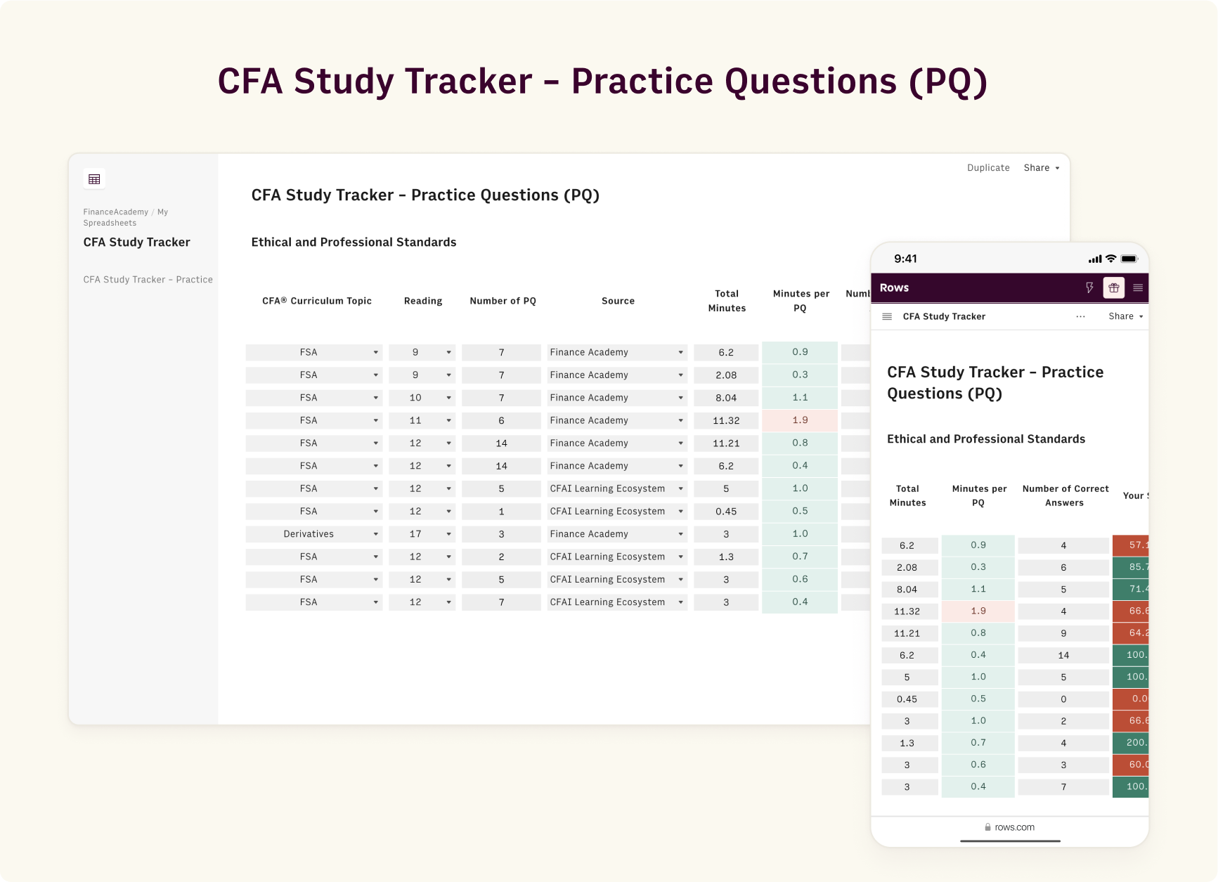 CFA Study Tracker