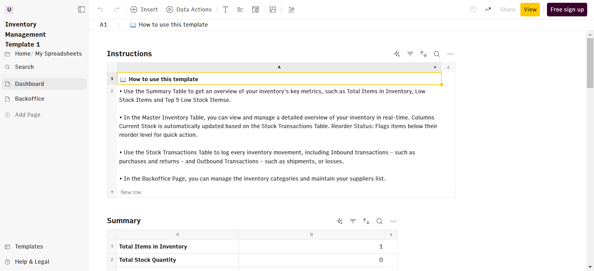 Inventory management rows instructions-min