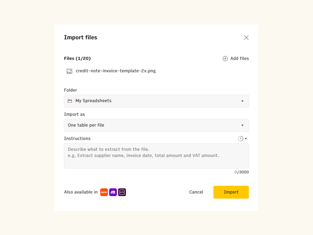 1-import-screen-in-rows
