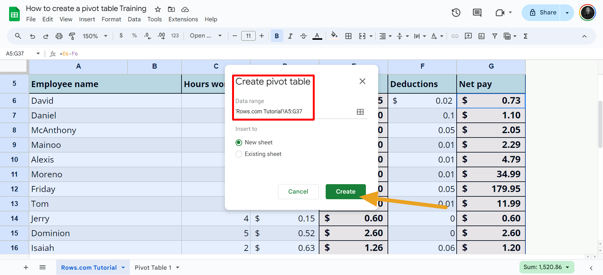 GS Create Pivot-min