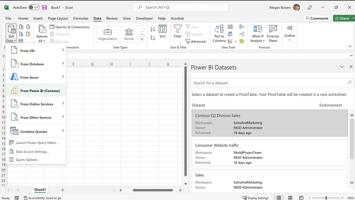 From Power BI Excel