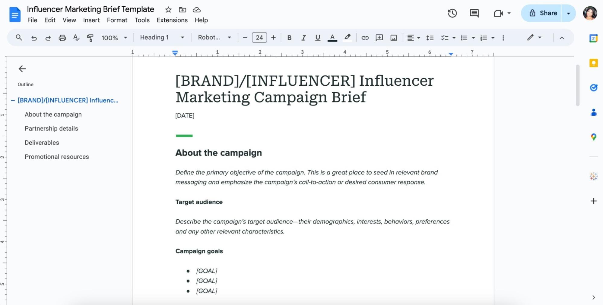 influencer brief