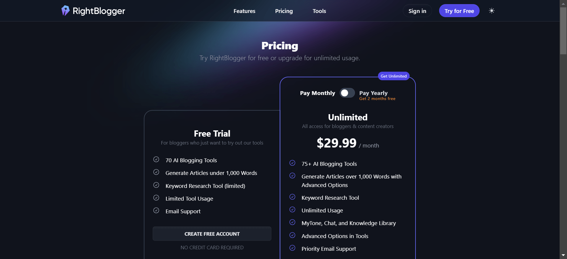 rightblogger pricing-min