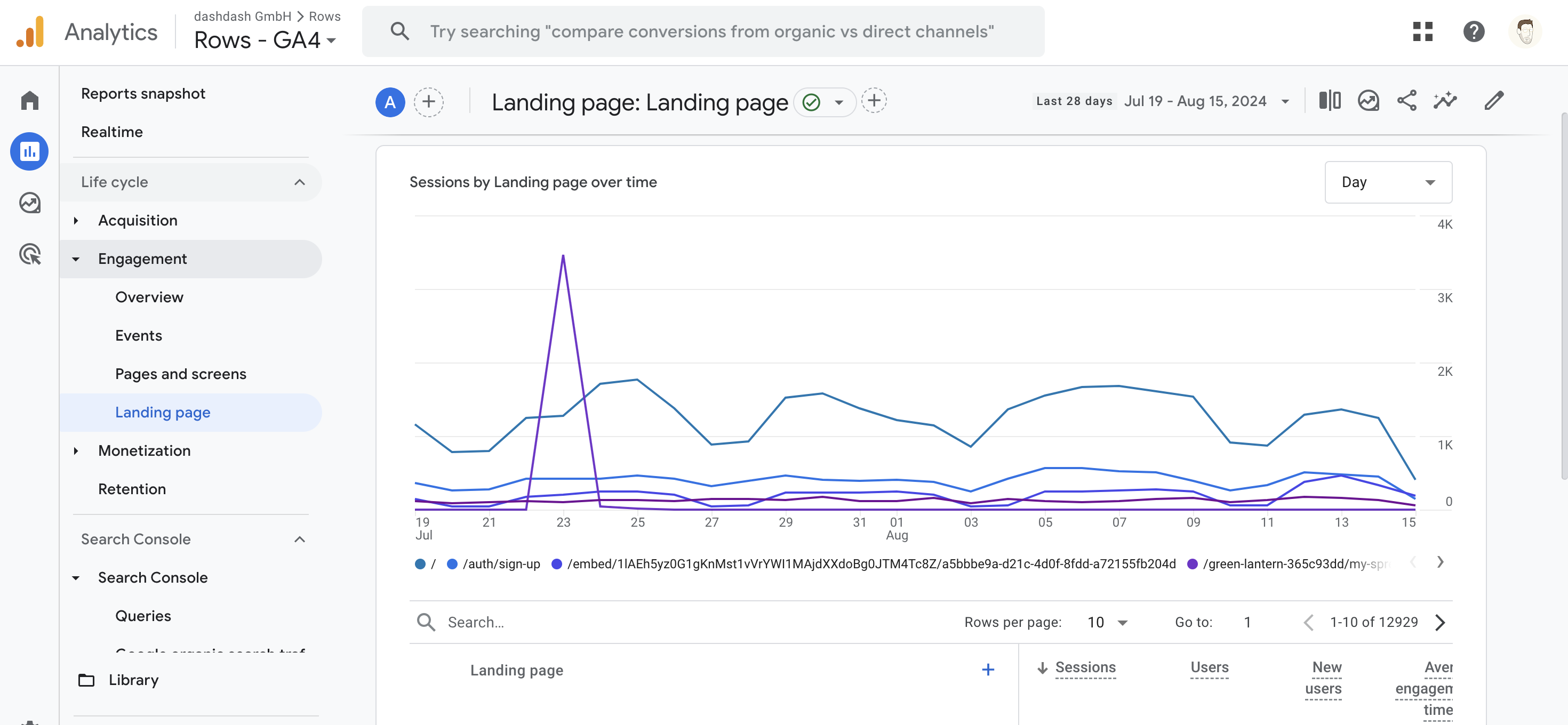 engaged by landing page