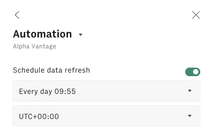 schedule automation Alpha Vantage