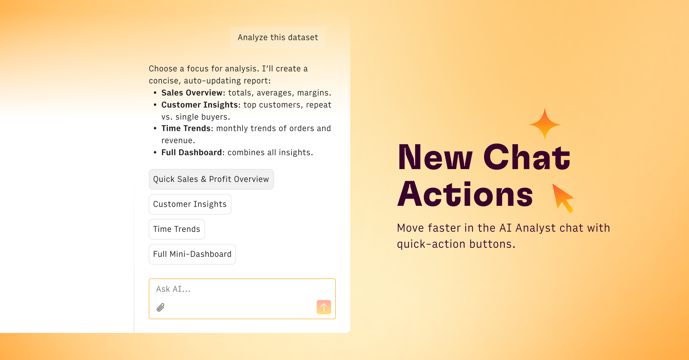 AI chat actions